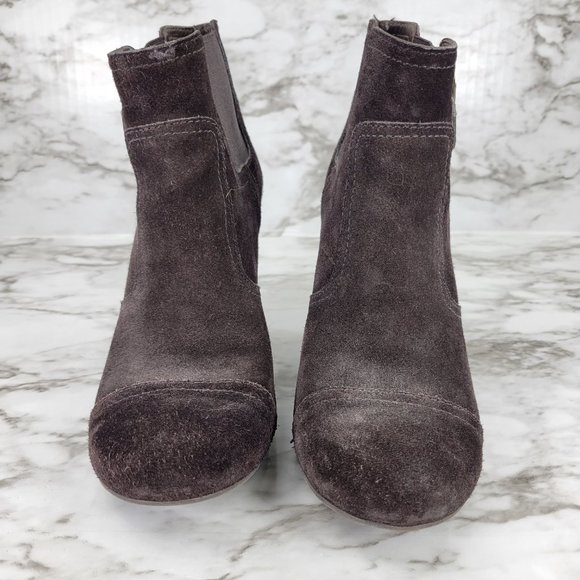 Tory Burch Adrienne Brown Suede Wedge Bootie - Picture 4 of 7